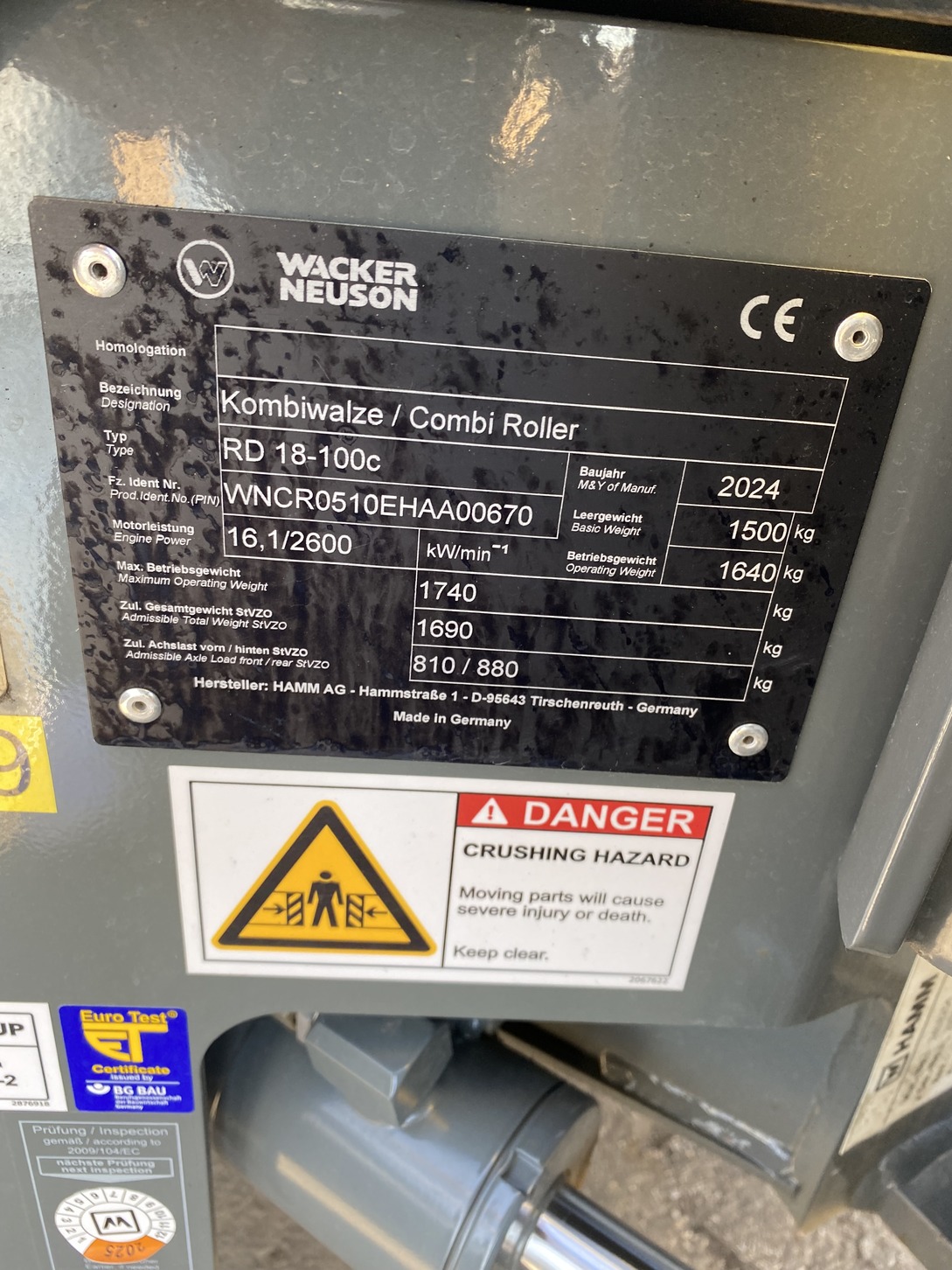 2024 Wacker Neuson RD18-100c Vibratory Roller - Sanco Equipment