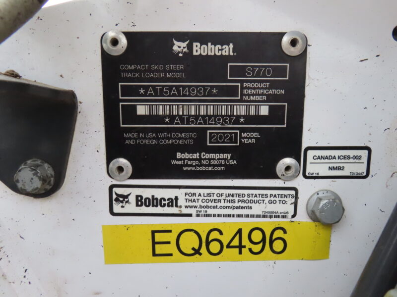 2021 Bobcat S770 Skid Steer Loader - Image 2
